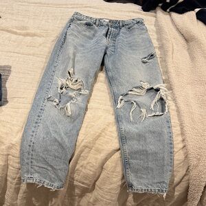 Zara ripped boyfriend jeans